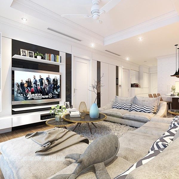 Thiết kế nội thất phòng khách chung cư Park Hill